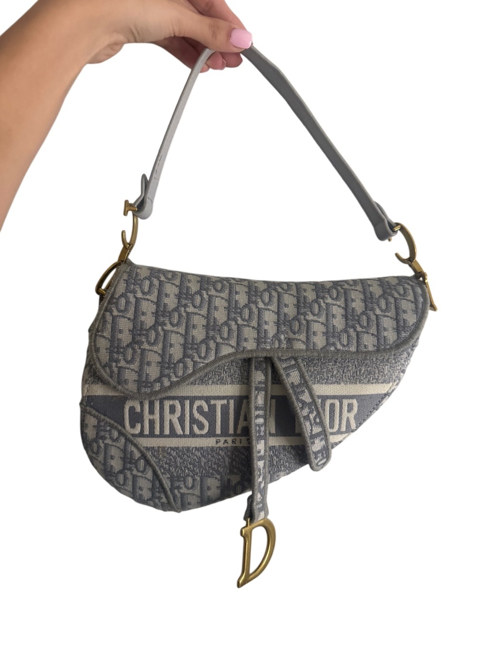 Christian Dior Saddle Bag — Grey Dior Oblique Monogram US OS
